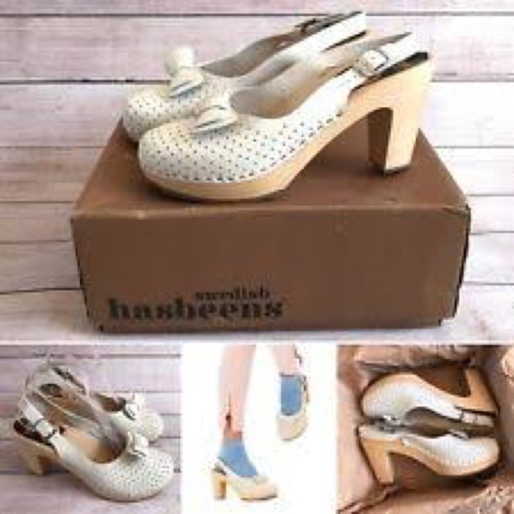 Sz 9 Swedish Hasbeens, Creamy Ivory